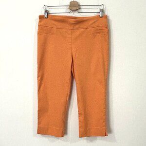 ZAC AND RACHEL Orange Capris Womens Sz 10 Rayon Blend Stretch Pockets Comfort